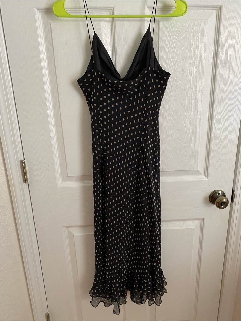 Lauren Ralph Lauren 100% Silk Polka Dot Maxi Slip Dress | Size 10 - Picture 4 of 5